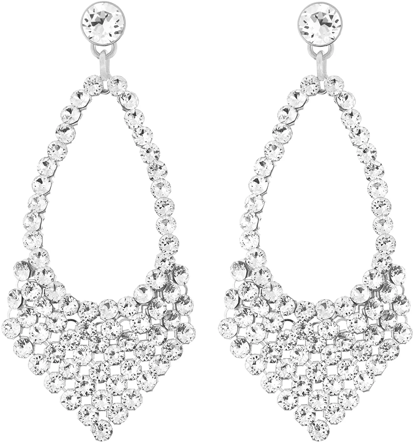 Swarovski Clear Crystal Jewelry BEST Pierced Earrings Rhodium #5080966