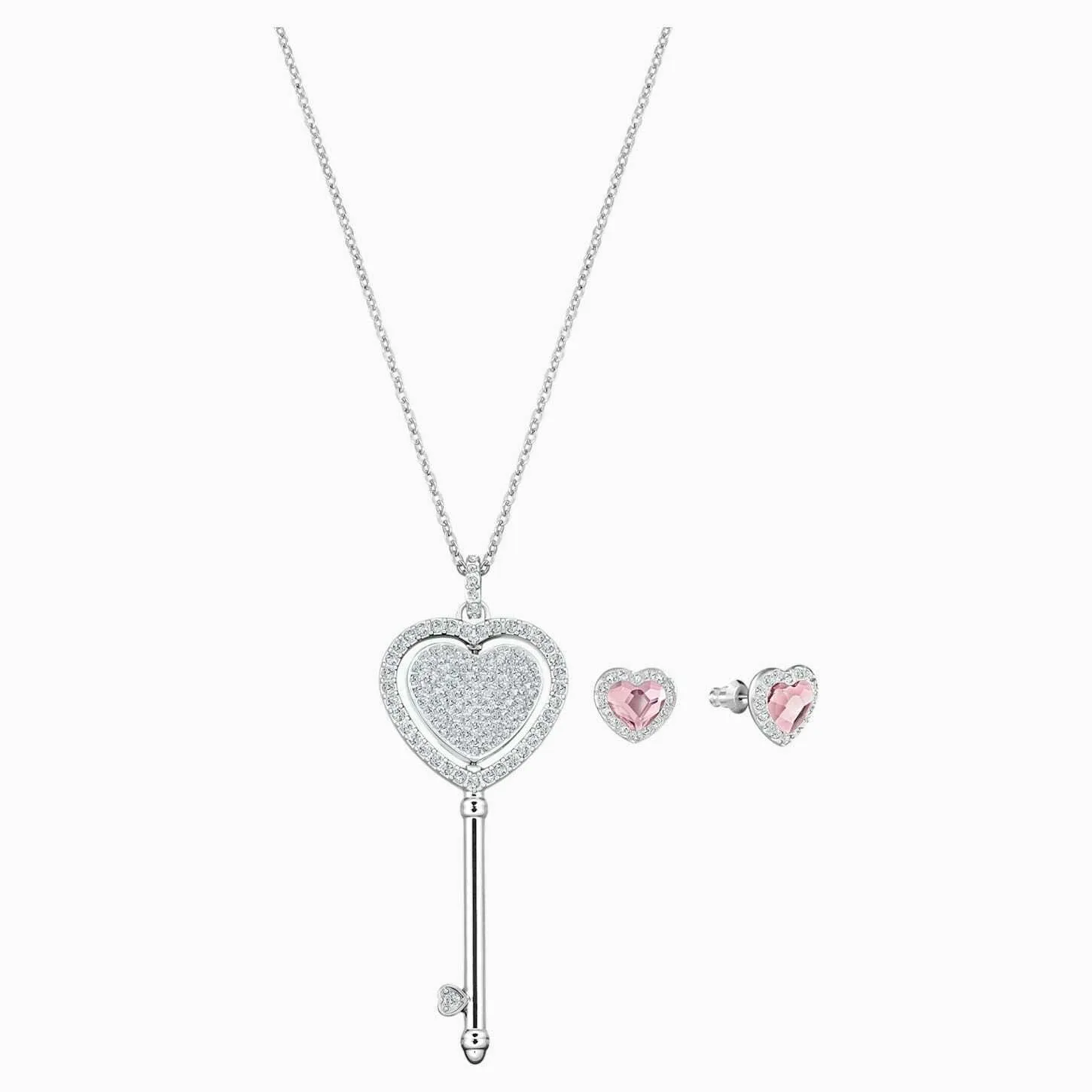 Swarovski Crystal Jewelry ENGAGED SET HEART, Pink, Reversible -5261327