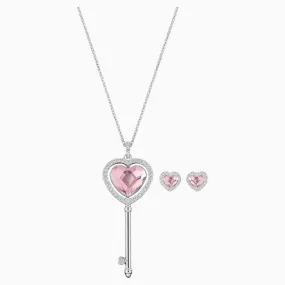 Swarovski Crystal Jewelry ENGAGED SET HEART, Pink, Reversible -5261327