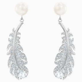 Swarovski Jewelry NICE PIERCED EARRINGS, White, Rhodium -5496052