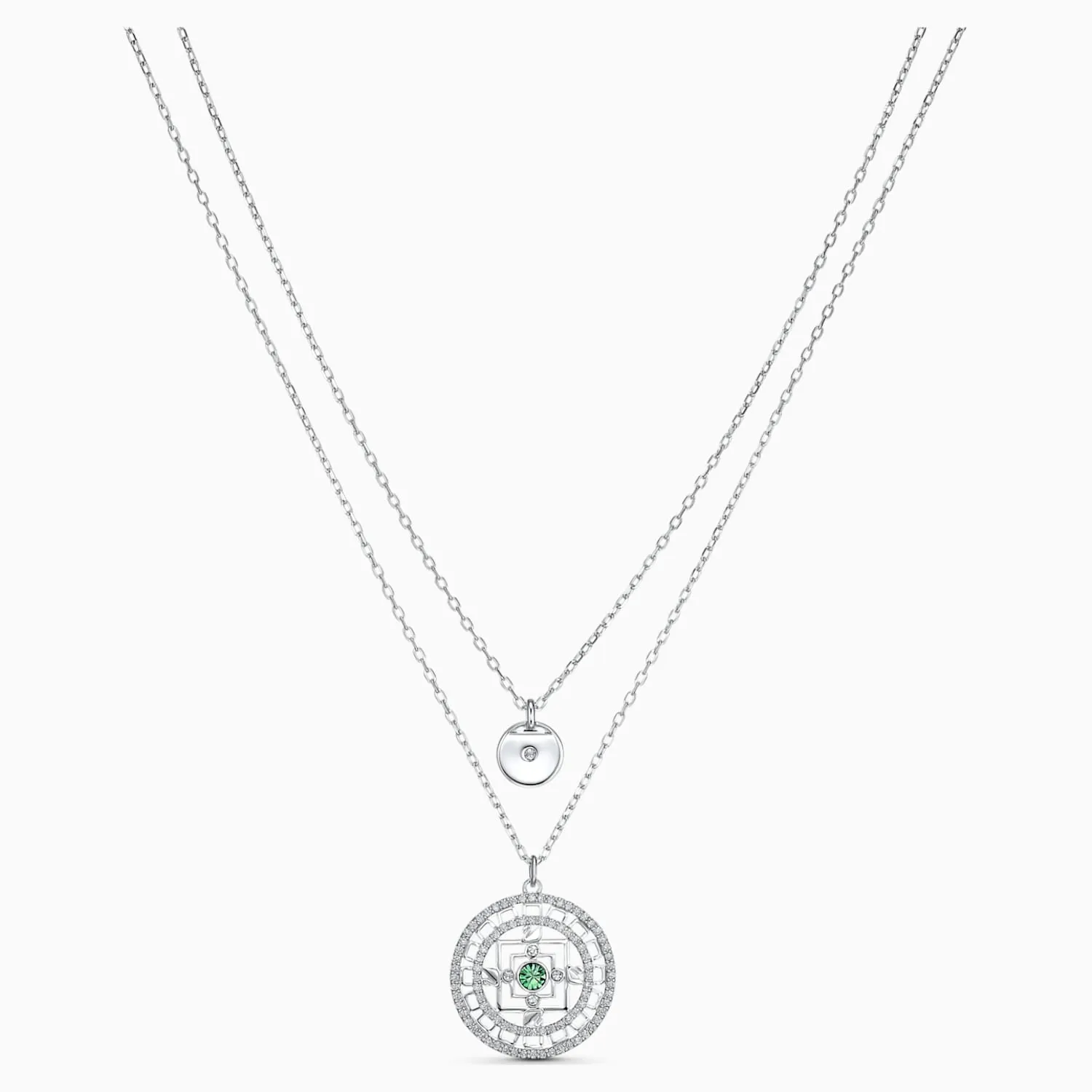 Swarovski Jewelry SYMBOLIC MANDALA NECKLACE, White, Rhodium -5541987