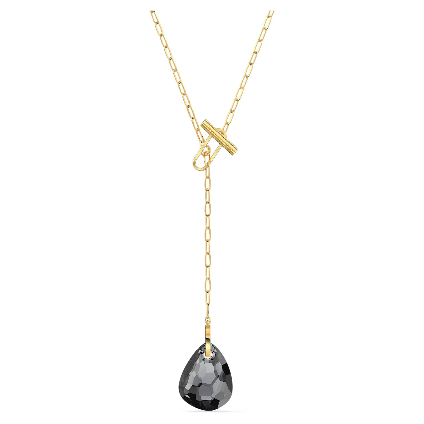 Swarovski T Bar Y Necklace, Gray, Gold-tone plated -5565997