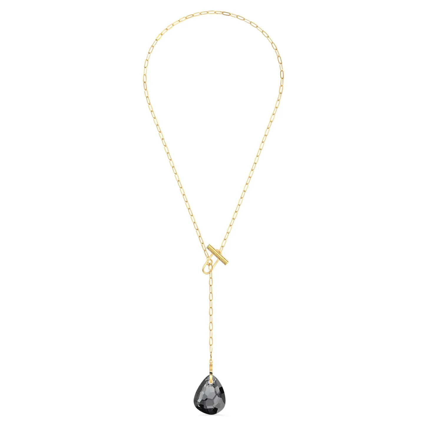 Swarovski T Bar Y Necklace, Gray, Gold-tone plated -5565997