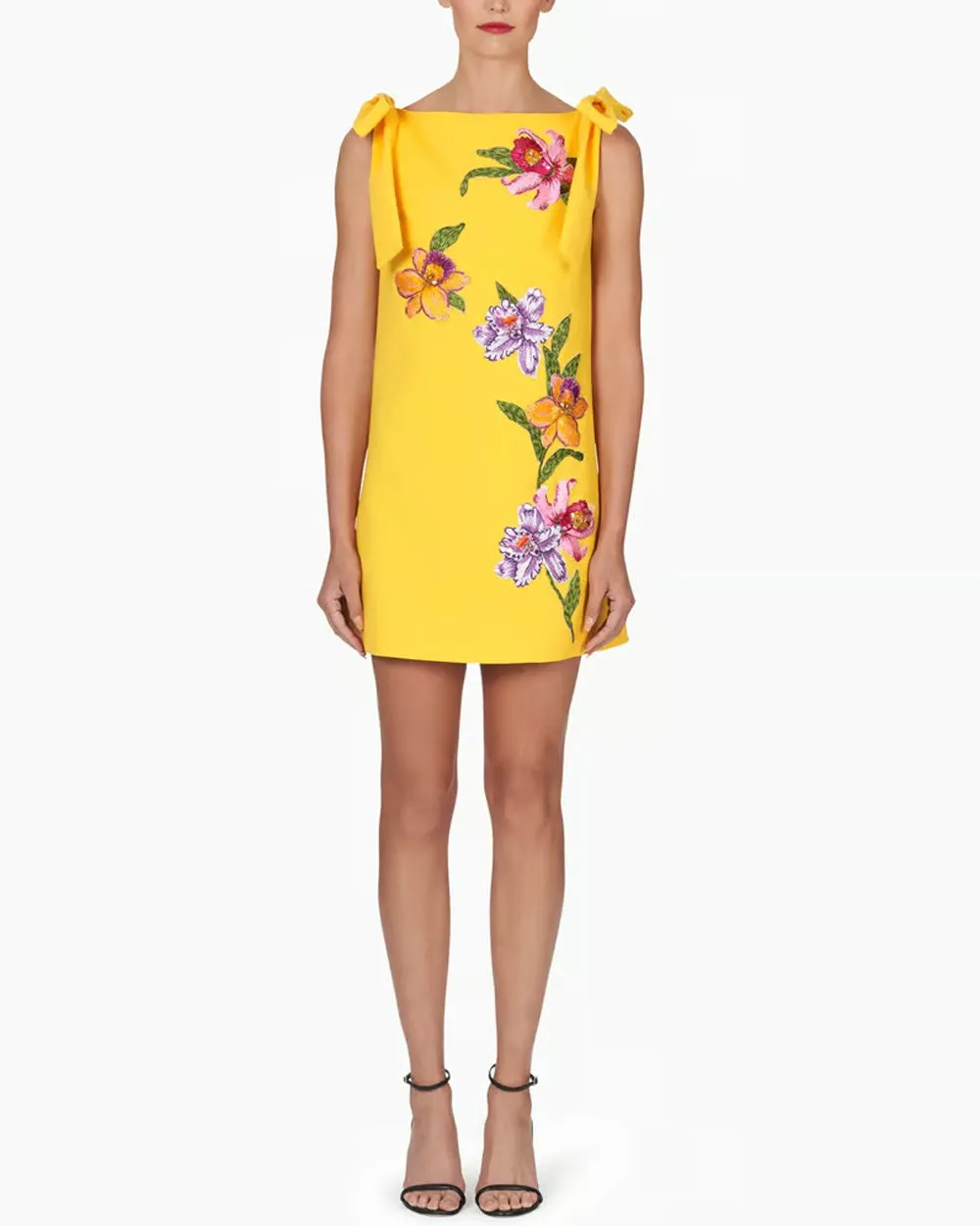 Taxi Cab Embellished Sleeveless Shift Dress