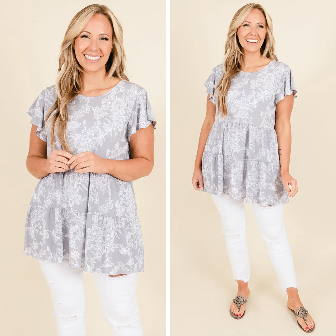 Tea Cup Top, Gray