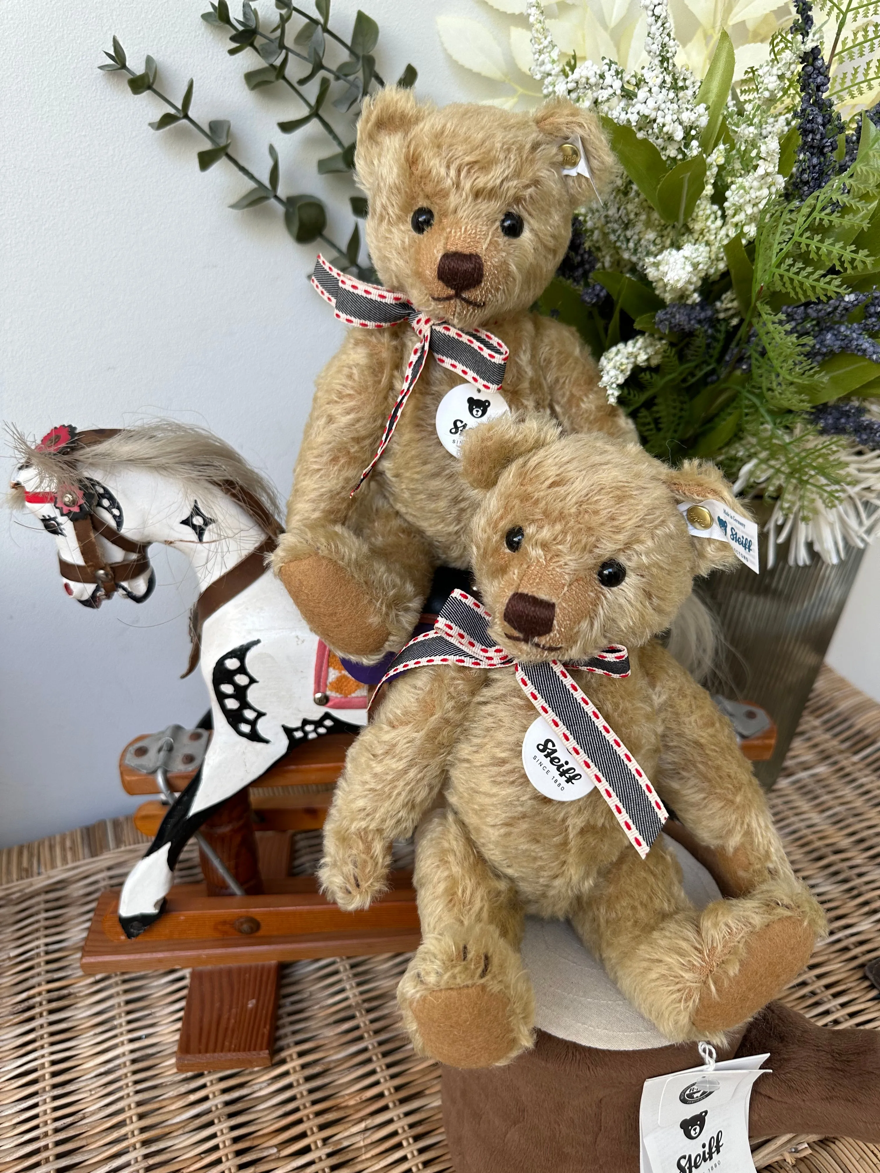 Teddy Bear Brass 25cm fully Jointed Classic Steiff Mohair Collectable Bear