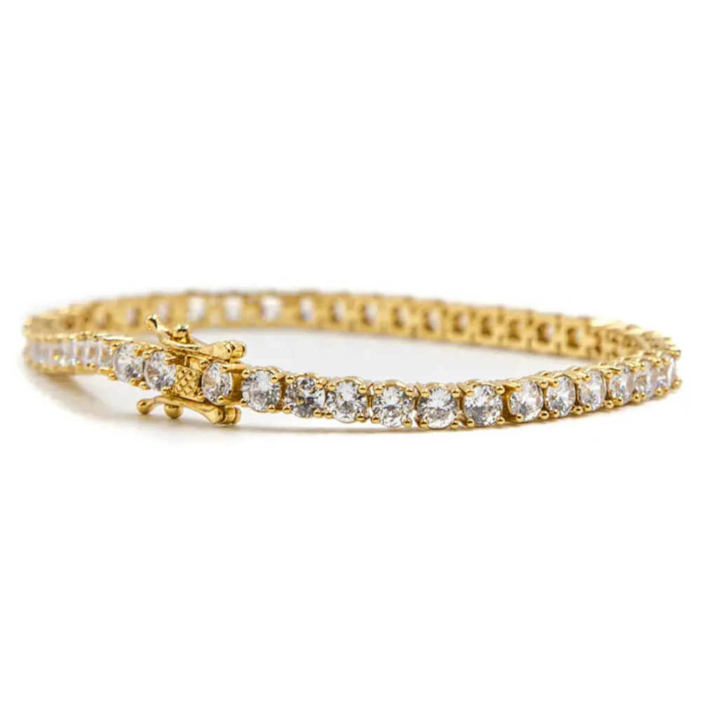 Tennis 18K Gold Plated 5mm Golden Gilt Bracelet