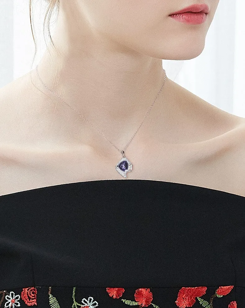 The amethyst flag fish necklace