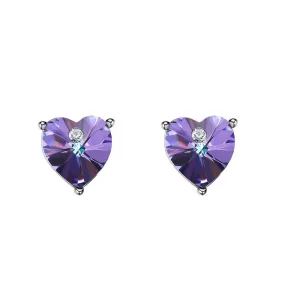 The cute amethyst heart earring