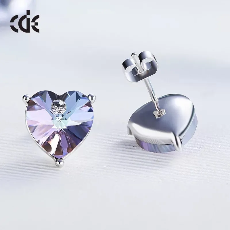 The cute amethyst heart earring