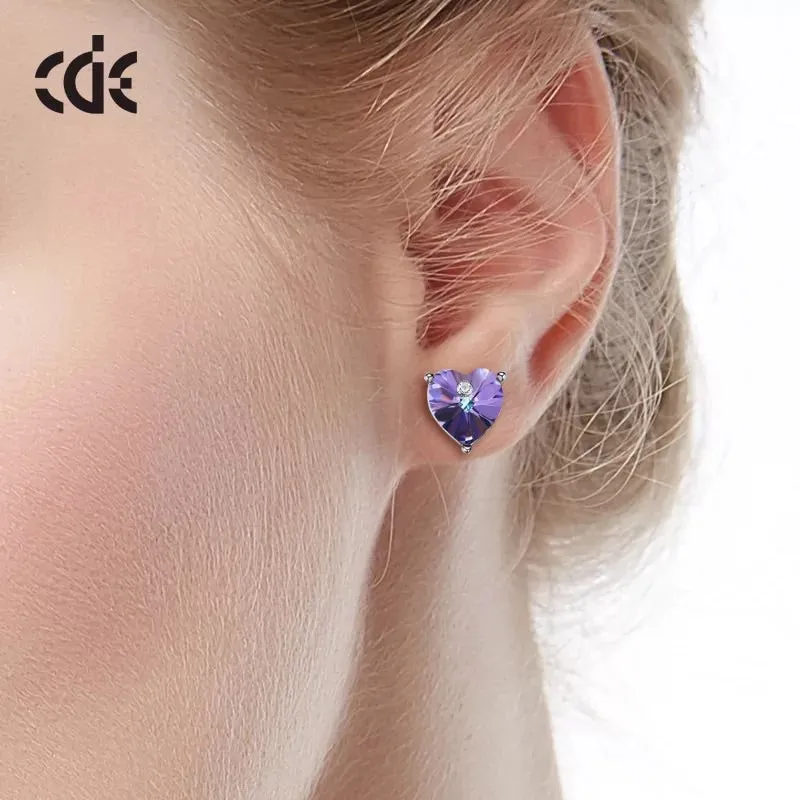 The cute amethyst heart earring