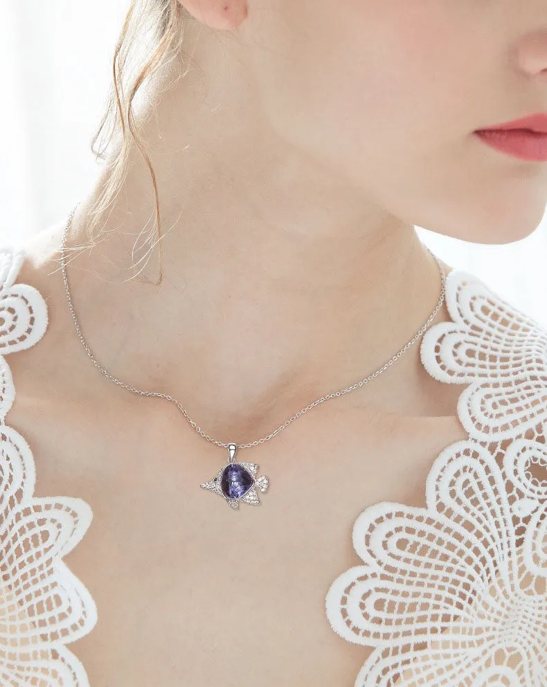 The fantasy amethyst fish necklace