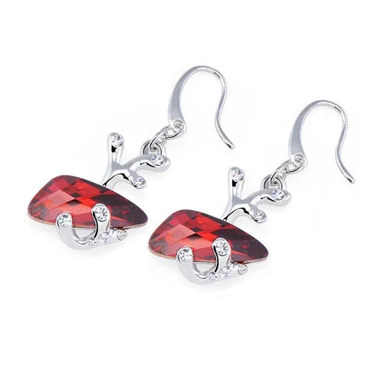 The ruby crystal in a branch earring