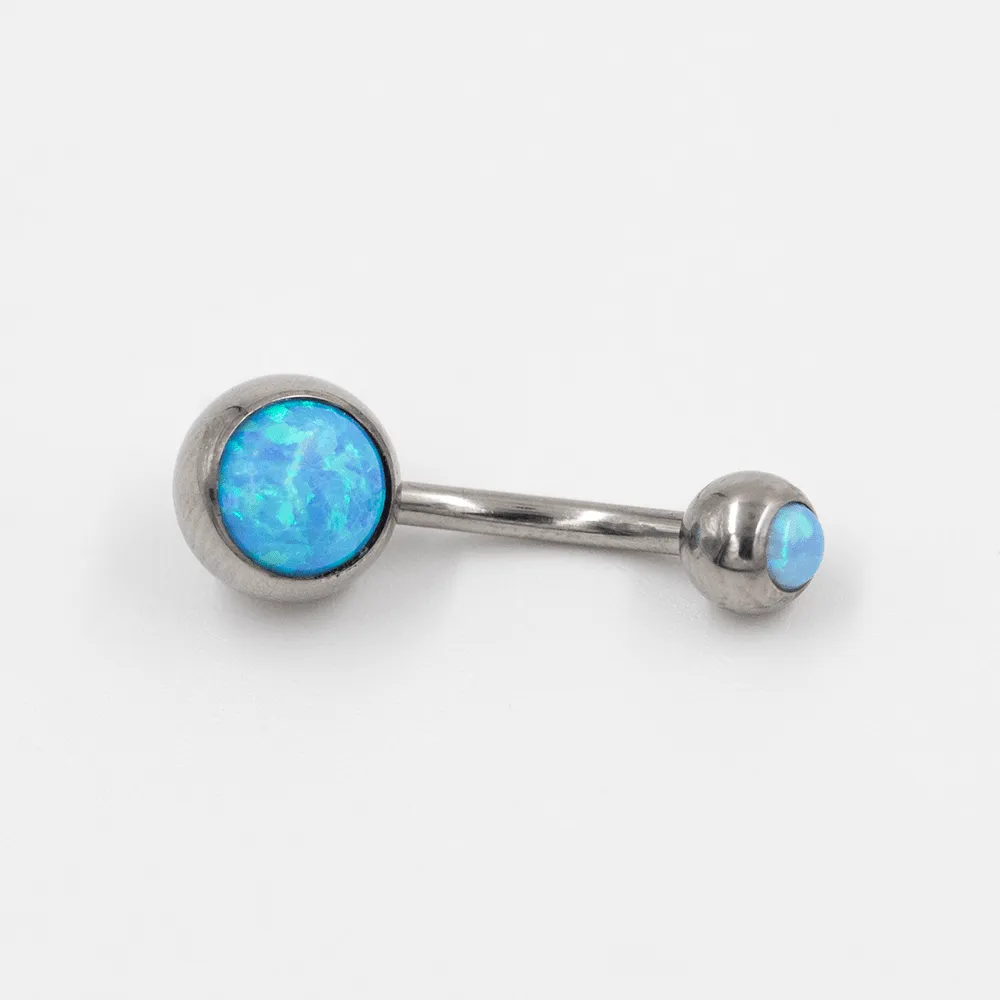 Titanium Opal Navel Curved Barbell