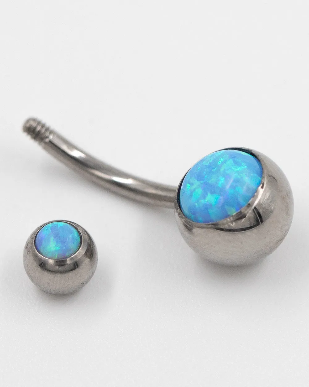 Titanium Opal Navel Curved Barbell