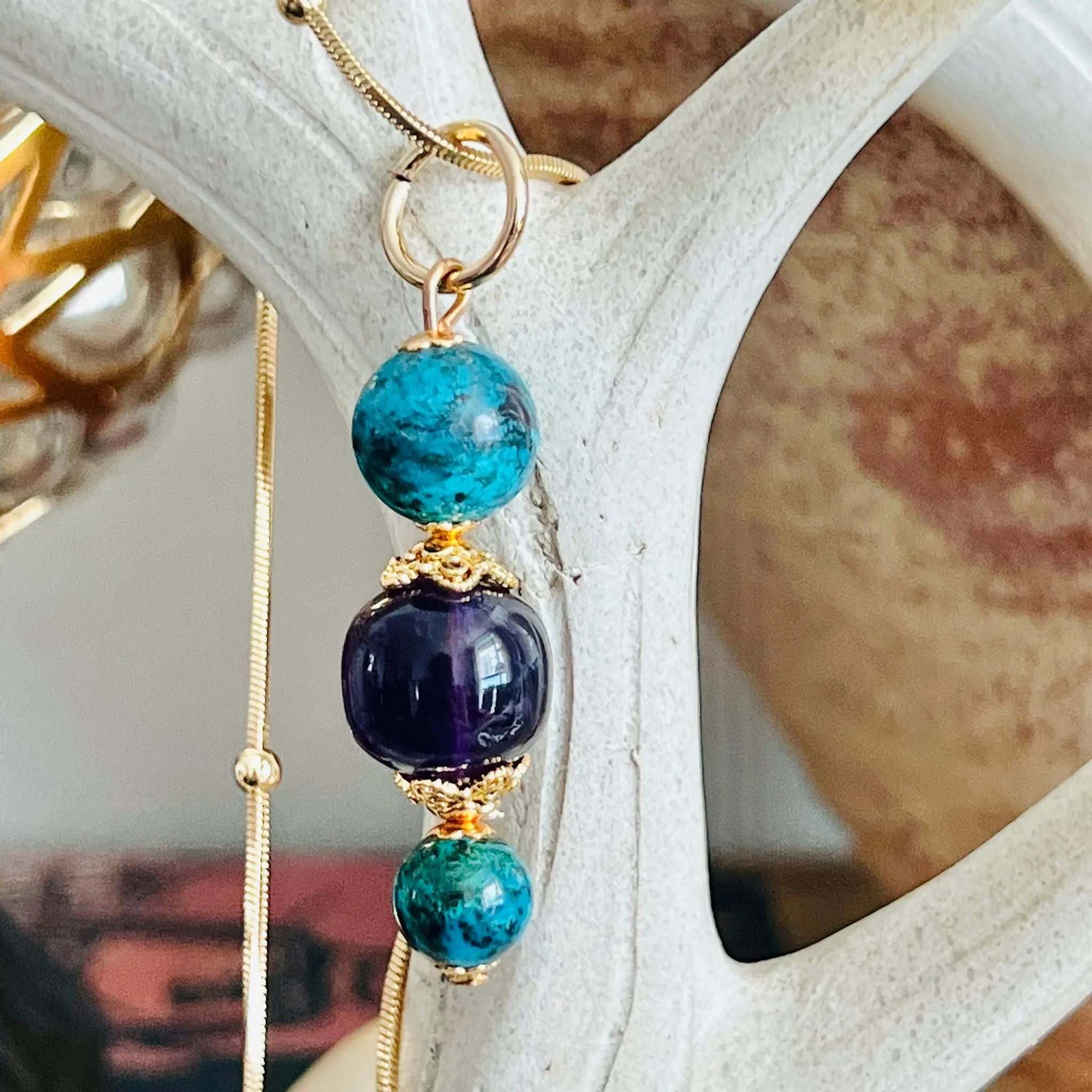 Turquoise & Amethyst Pendant