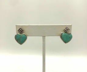 Turquoise Pre Loved Reversible Heart ss Earrings