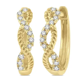 TWISTED PETITE DIAMOND HUGGIE FASHION EARRINGS