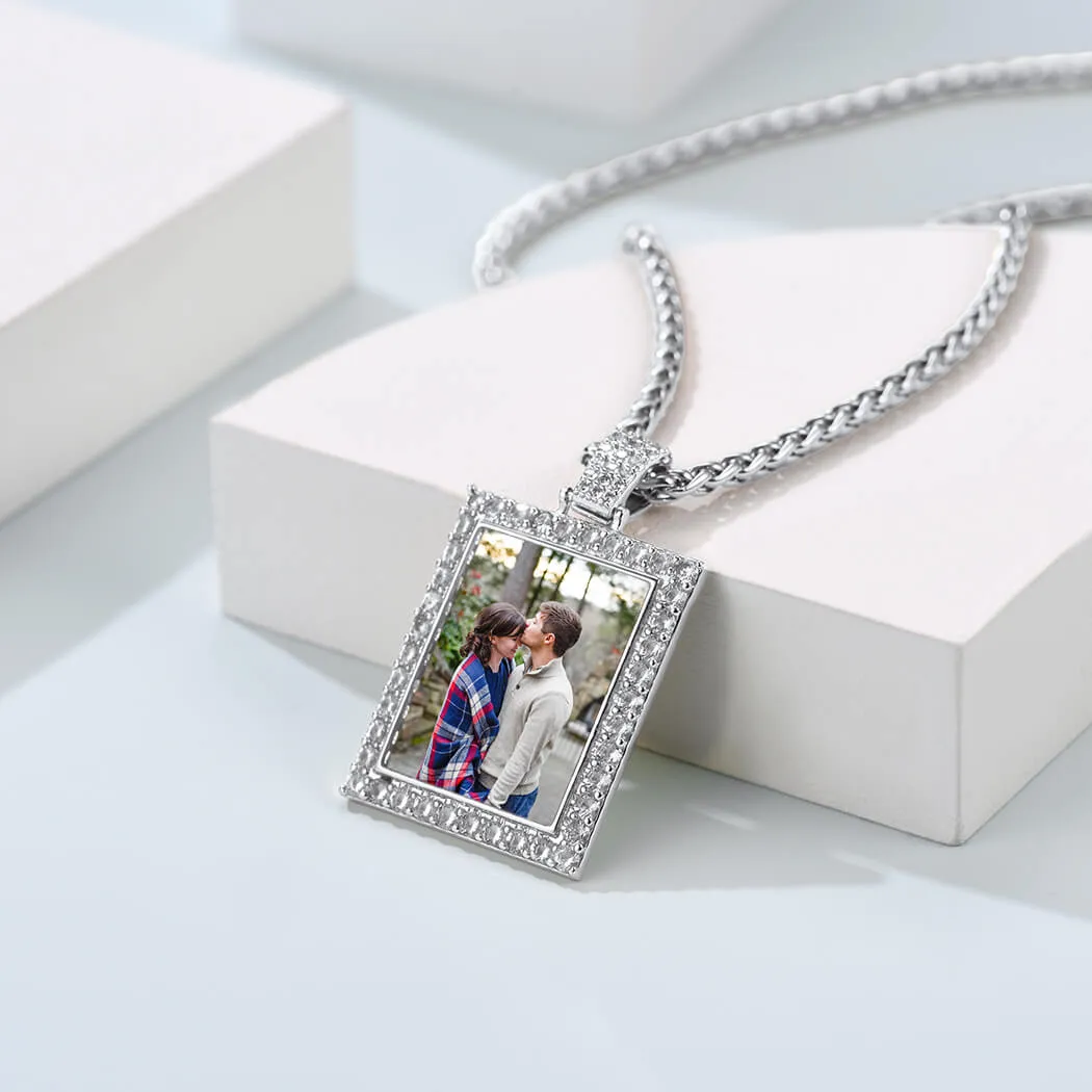 U7 Jewelry Custom Photo Necklace Men Women Personalized Jewelry Customized Photo Pendant