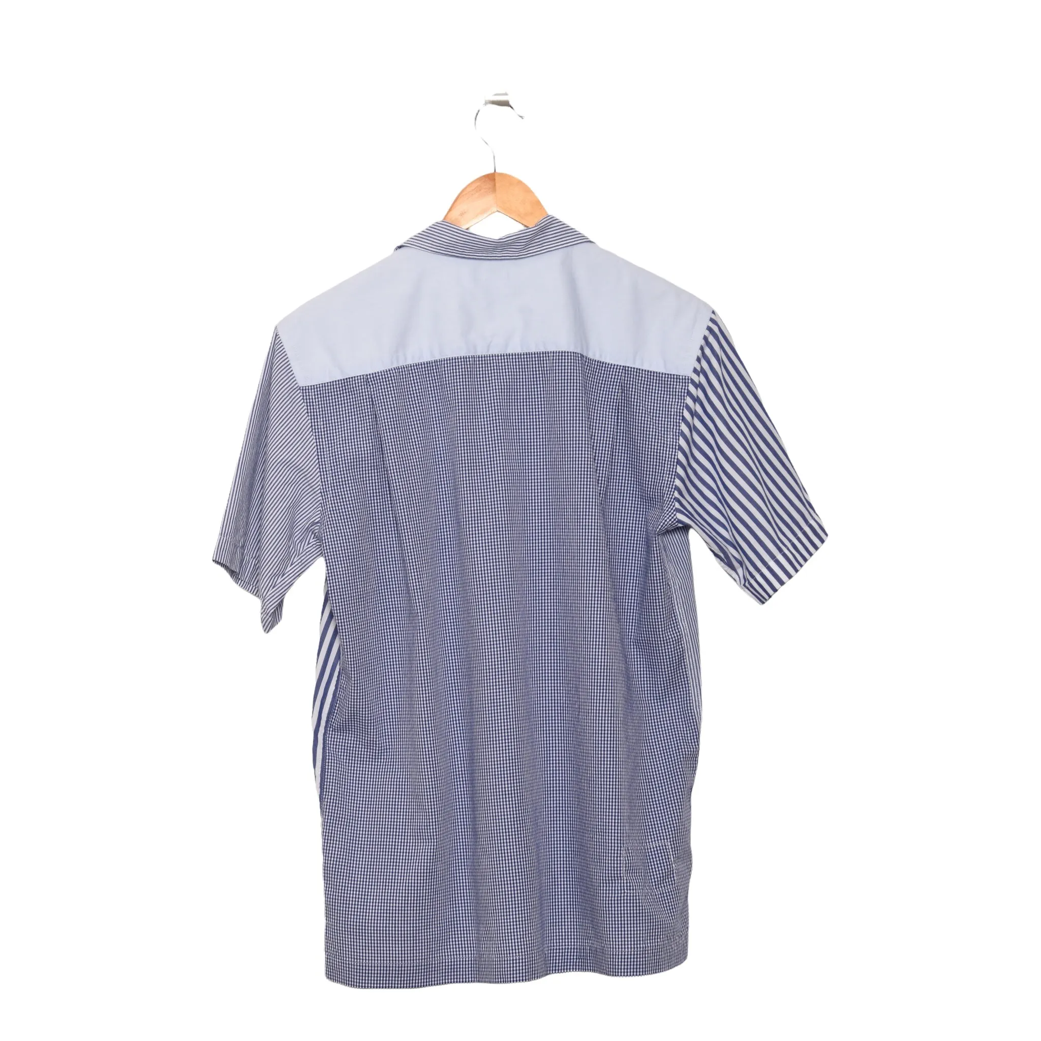 Universal Works Camp Shirt Mixed Classics blue stripe P26035