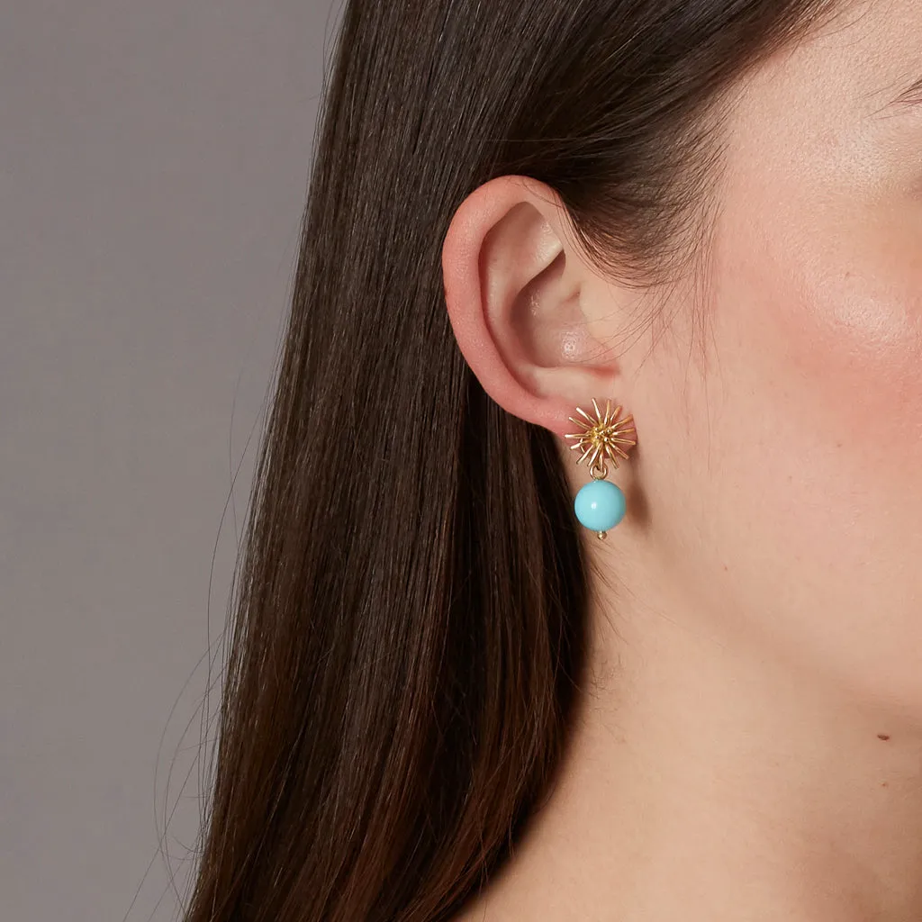 Victoire Turquoise 10mm Earring Drops