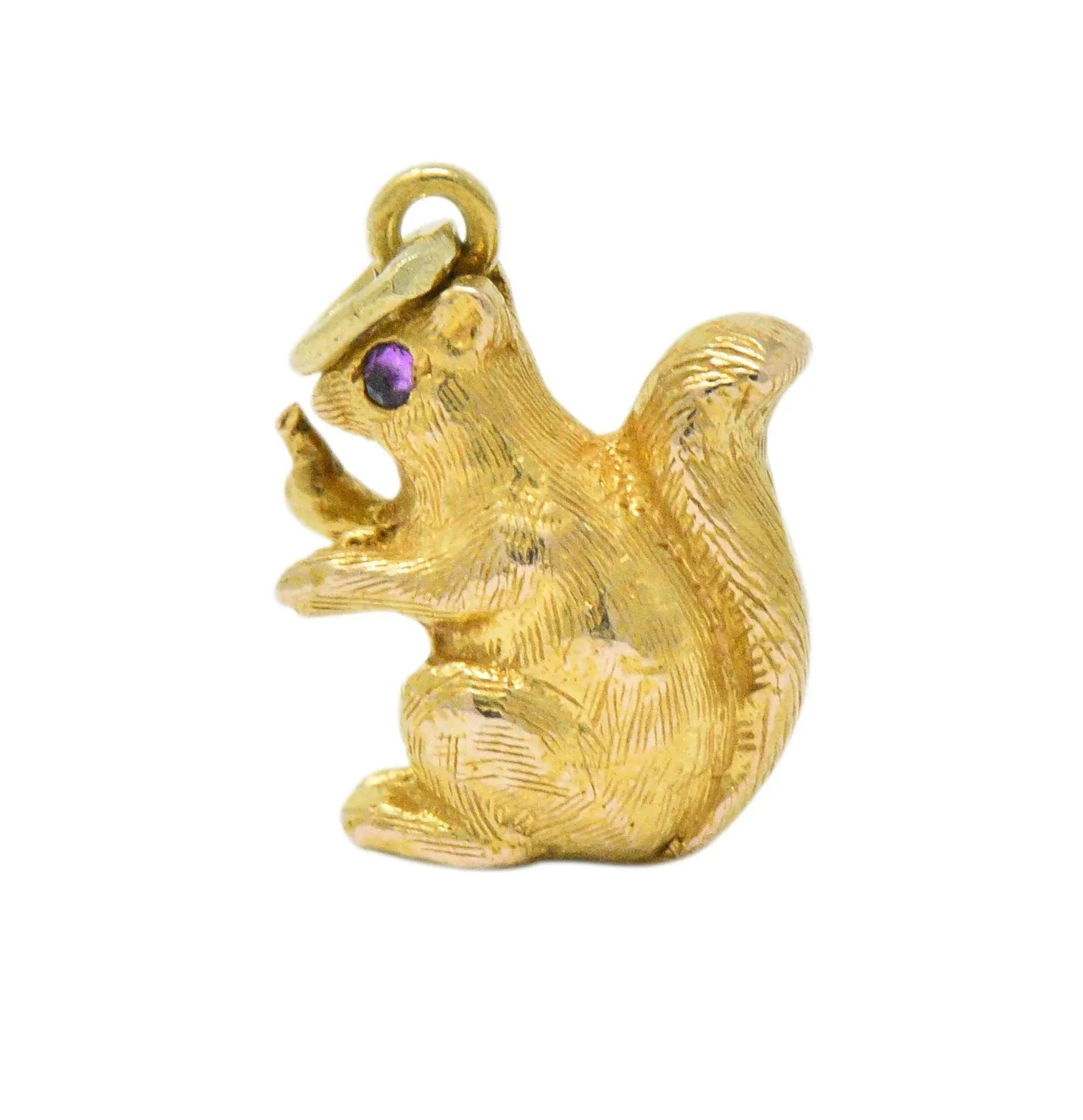 Victorian 18 Karat Gold  Ruby Squirrel Charm