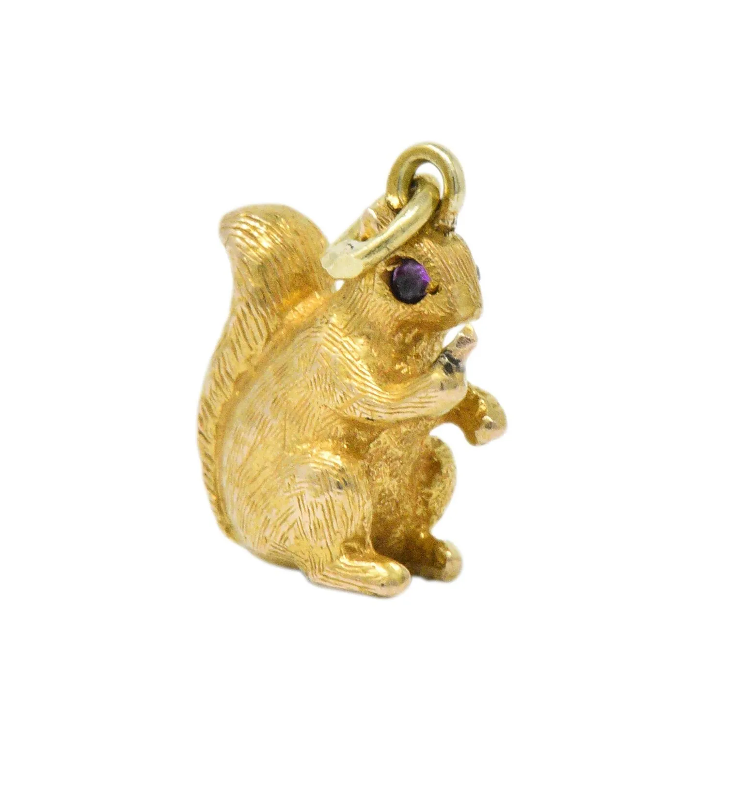 Victorian 18 Karat Gold  Ruby Squirrel Charm