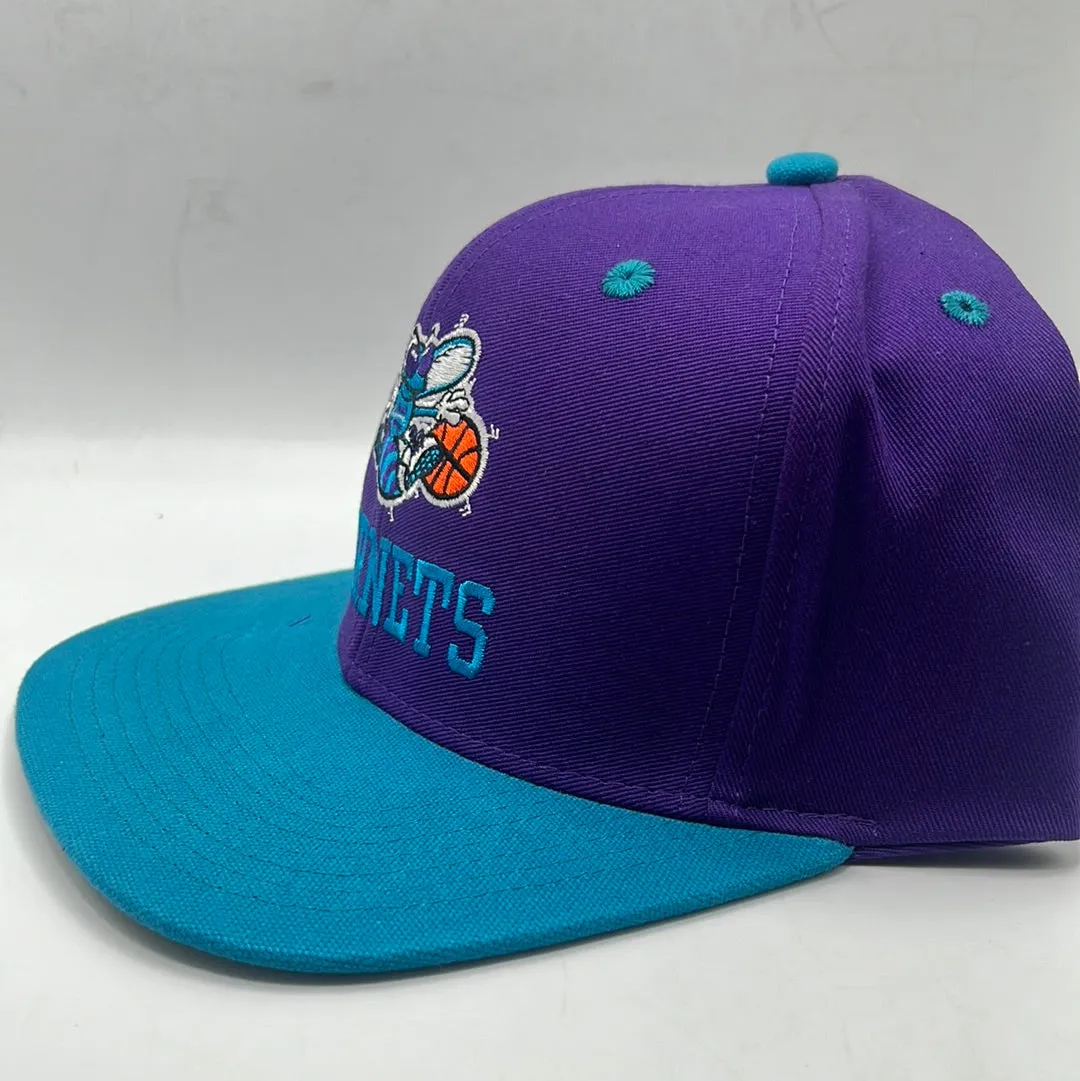 Vintage Charlotte Hornets Adidas Hardwood Classics Purple/Teal SnapBack