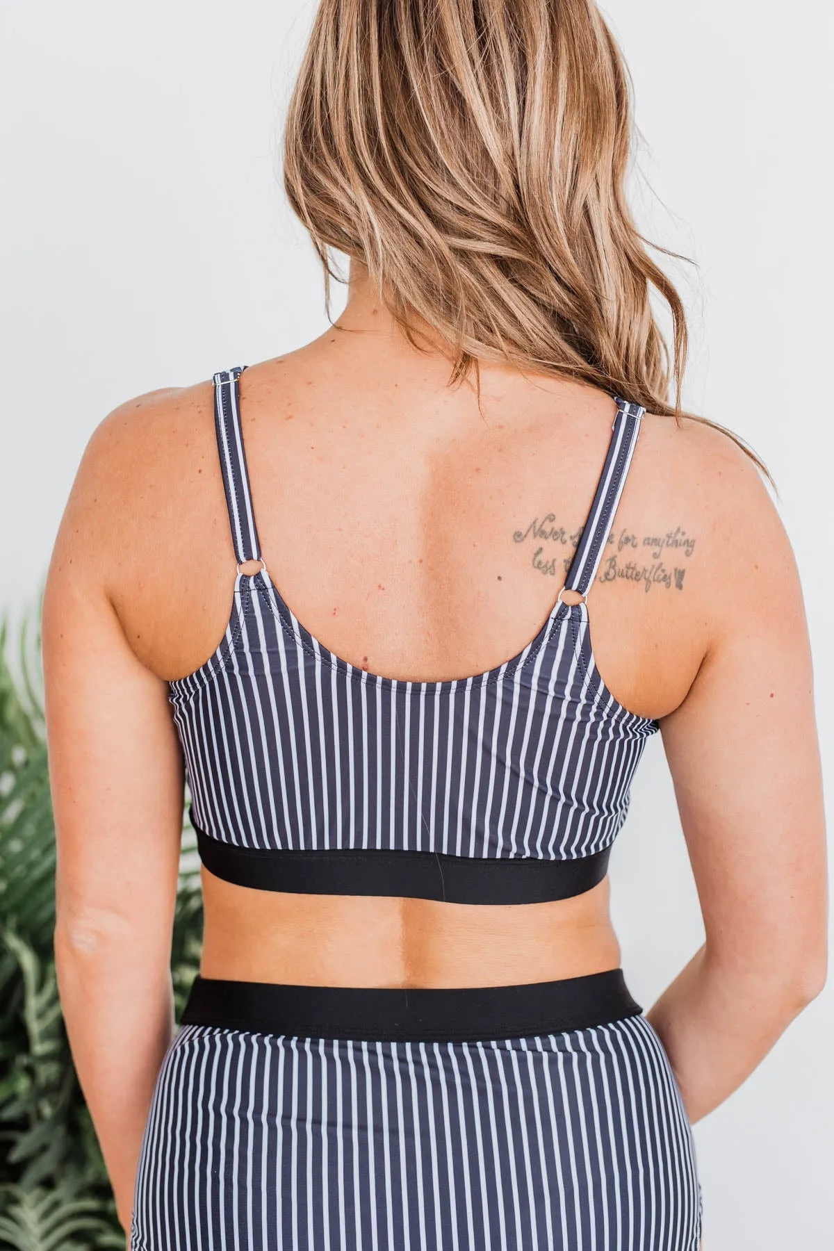 Walking On Sunshine Swim Top- Black Stripe