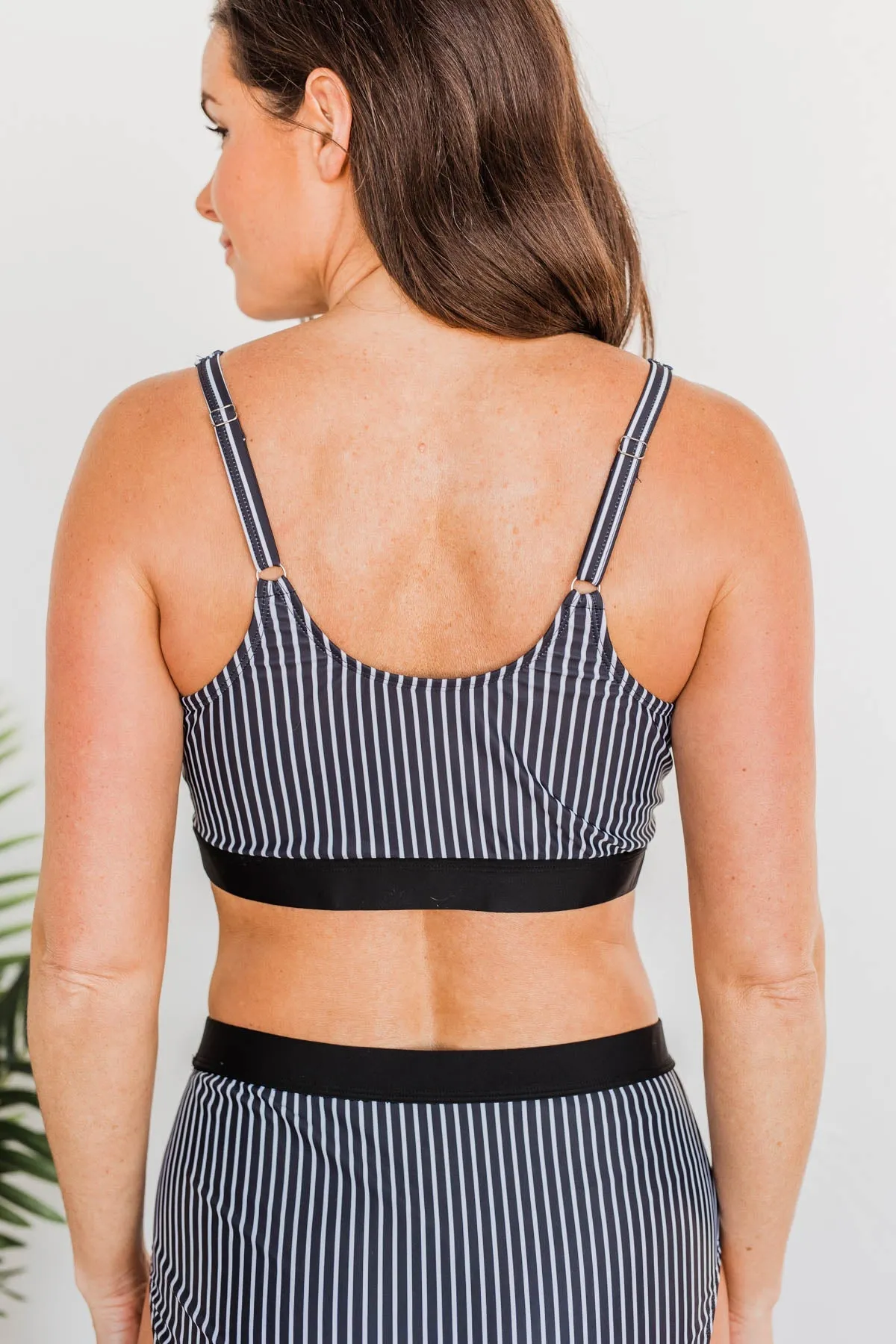 Walking On Sunshine Swim Top- Black Stripe