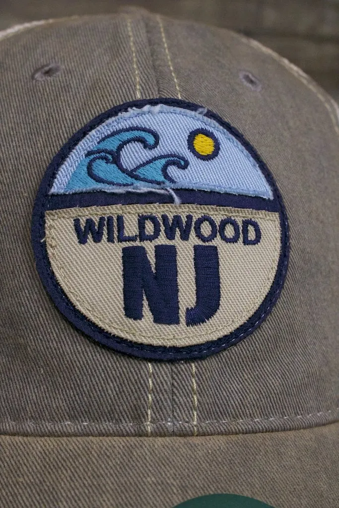 Wildwood Hat | Wildwood New Jersey Split Circle Applique Gray Trucker Hat