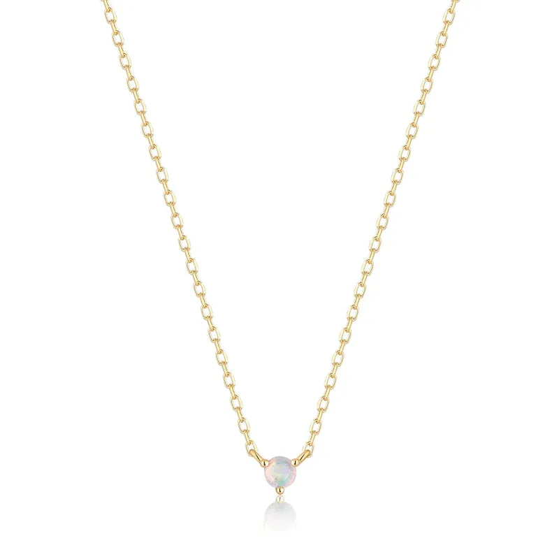 Yellow Gold Opal Necklace