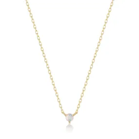 Yellow Gold Opal Necklace