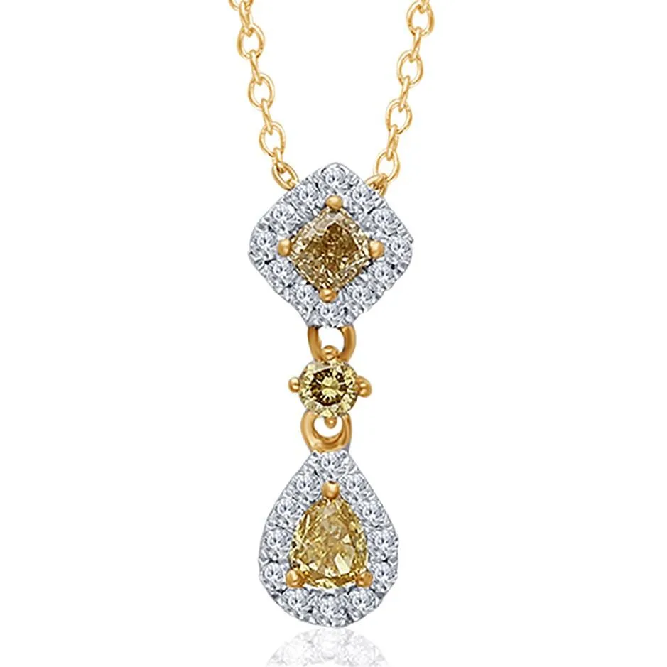 Yellow Gold Yellow & White Diamond Eternal Pendant