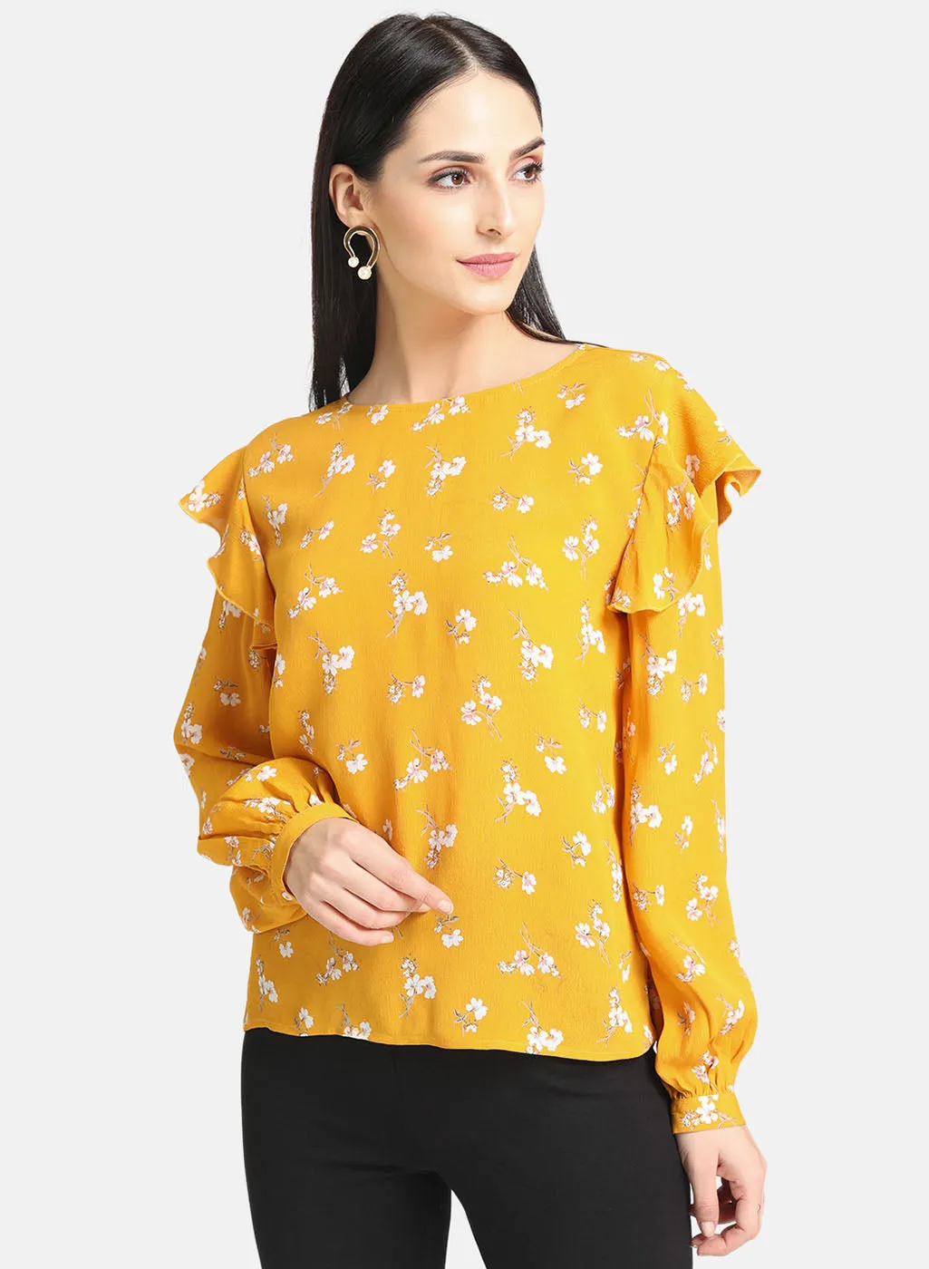 Yellow Printed Top