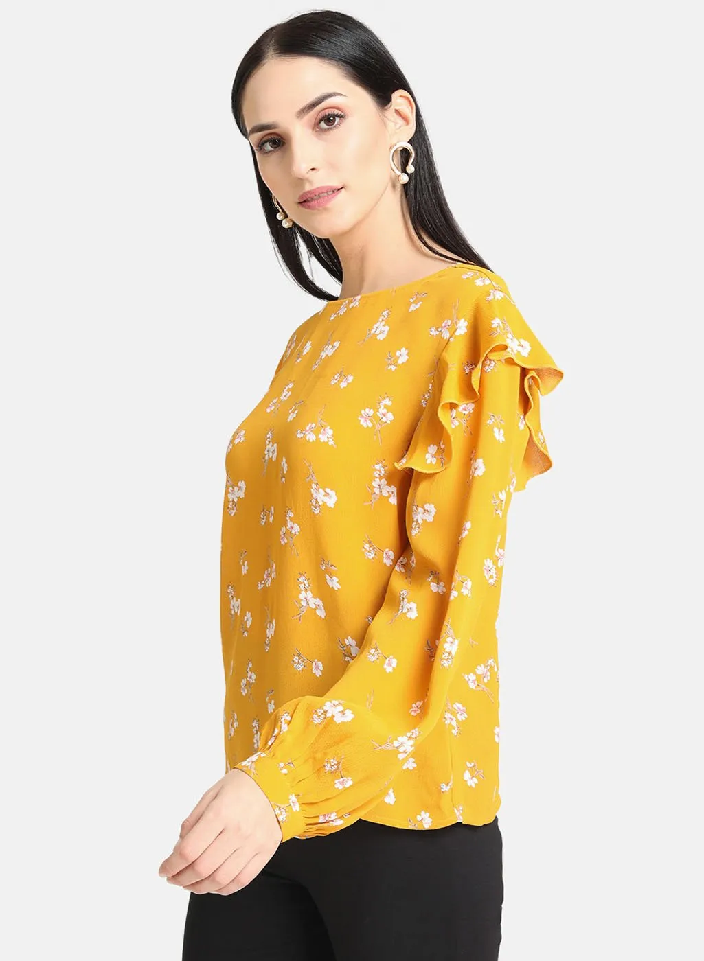 Yellow Printed Top