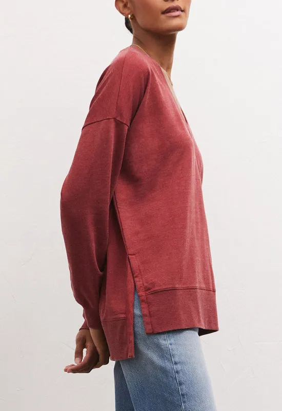 Z Supply - Modern Weekender V-Neck Ruby