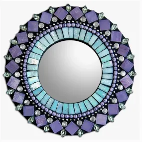 Zetamari Mosaic Artworks - 7 Round Mirror (Turquoise Purple)